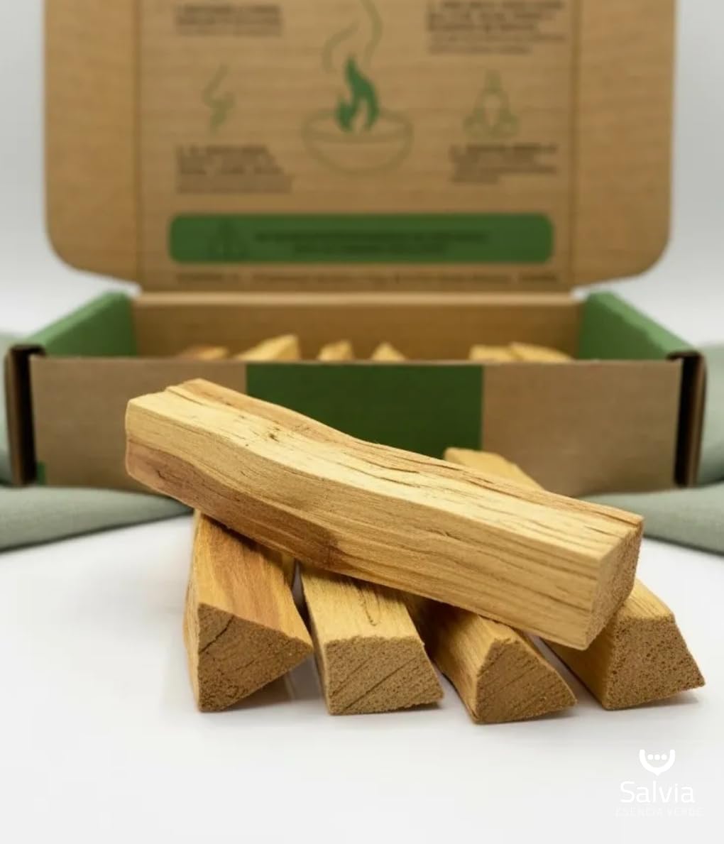 SALVIA | Palo Santo Naturel 50g (5-7 Bâtons) | Encens Naturel pour Purification Énergétique, Méditation et Relaxation | Bois Sacré du Pérou