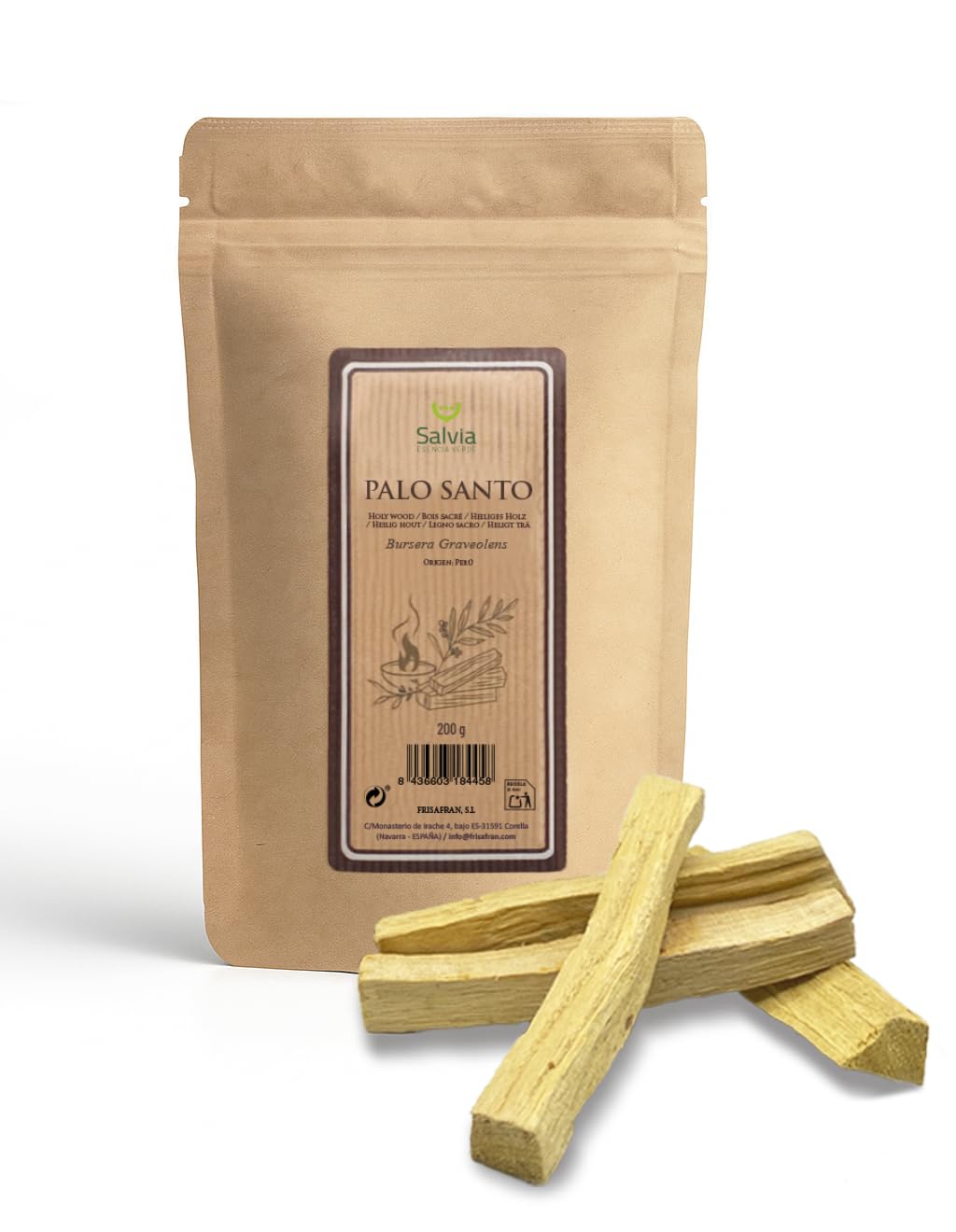 SALVIA | Palo Santo Naturel 50g (5-7 Bâtons) | Encens Naturel pour Purification Énergétique, Méditation et Relaxation | Bois Sacré du Pérou