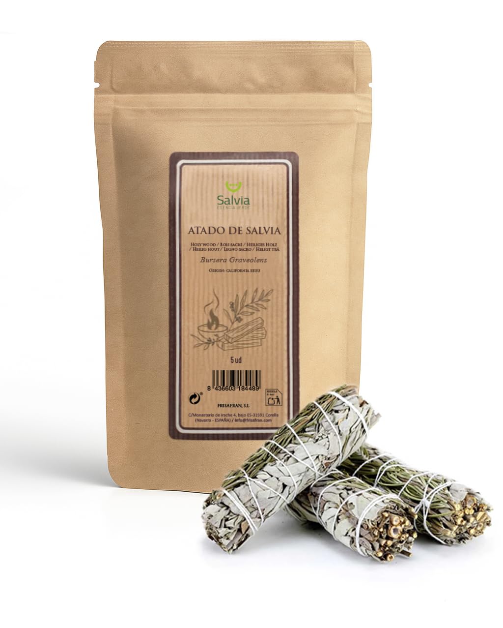 SALVIA | Palo Santo Naturel 50g (5-7 Bâtons) | Encens Naturel pour Purification Énergétique, Méditation et Relaxation | Bois Sacré du Pérou